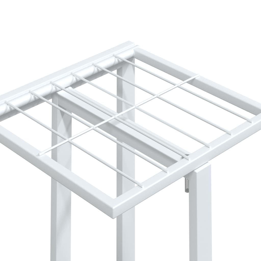 5-Floor Flower Stand with Wheels 17.3x9.1x39.4 White Iron