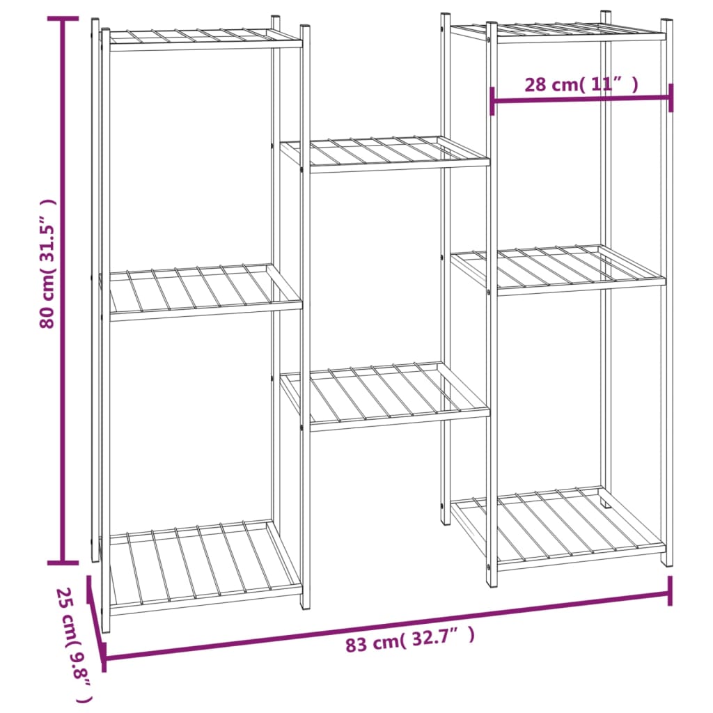 Flower Stand 32.7x9.8x31.5 Black Iron