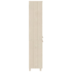 Highboard Set of 2 Honey brown Solid pine wood, MDF, glass Large