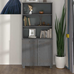 Highboard HAMAR Solid Wood Pine Dark Gray