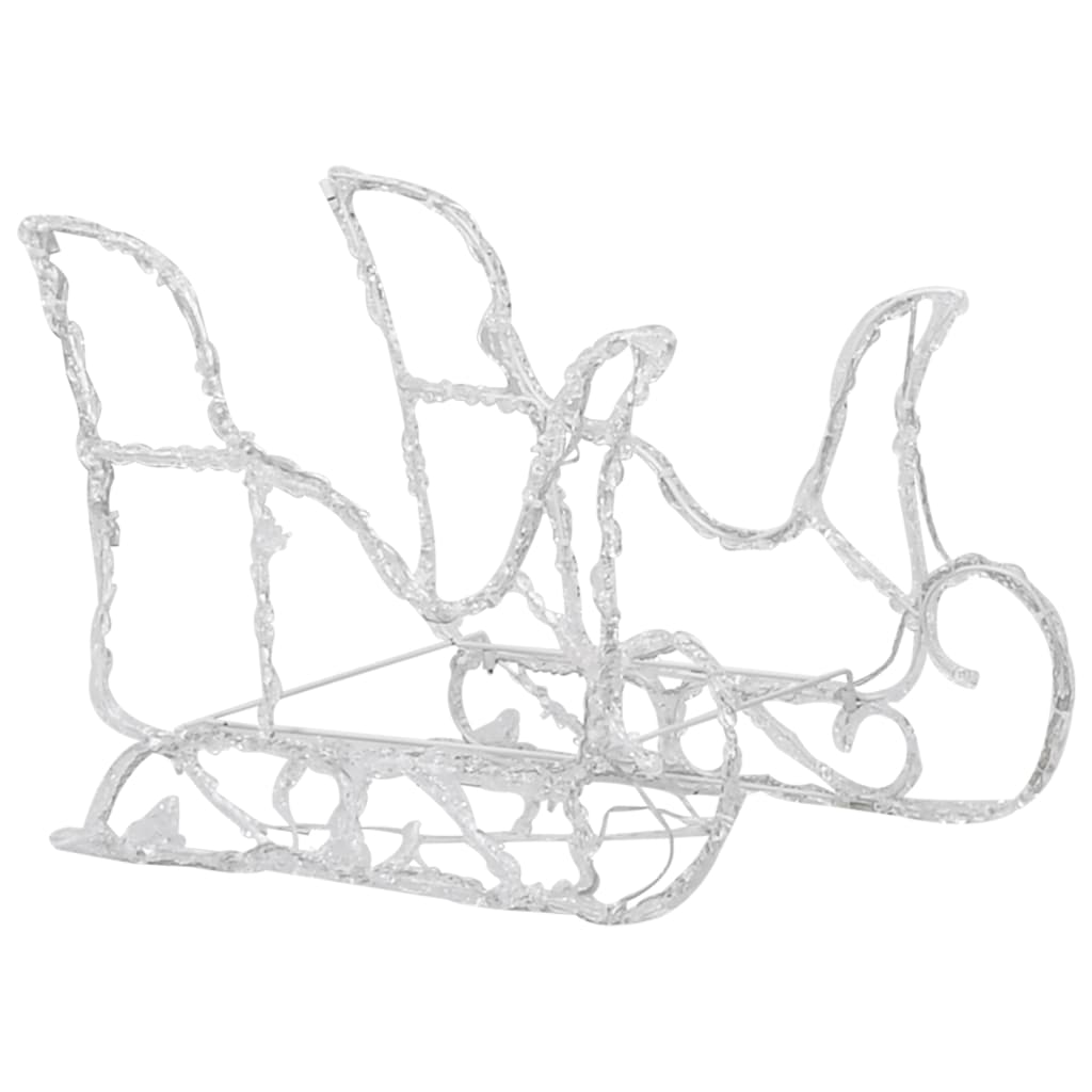 White acrylic reindeer and sleigh Christmas decoration with 320 LEDs.