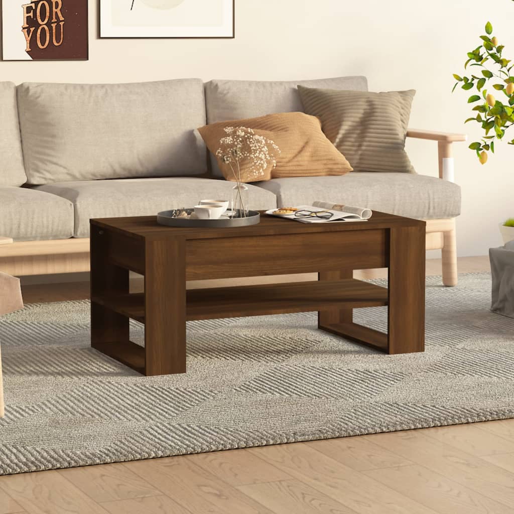 Coffee Table Brown oak Engineered Wood Medium Coffee Table