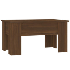 Coffee Table Brown Oak Engineered Wood Medium Adjustable Armrests