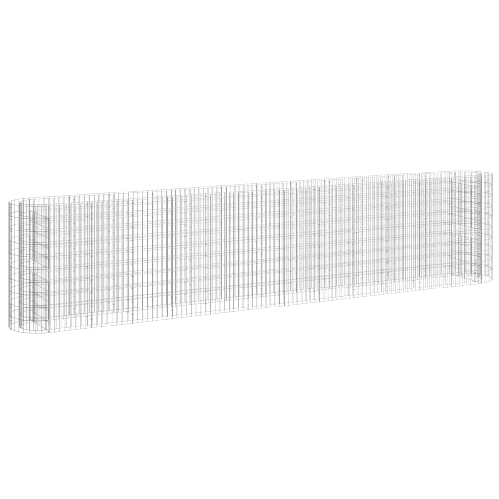 Gabion Raised Bed Galvanized Iron 185x19.7x39.4