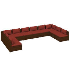 Garden Lounge Set Brown, Cinnamon Red
