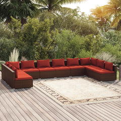 Garden Lounge Set Brown, Cinnamon Red