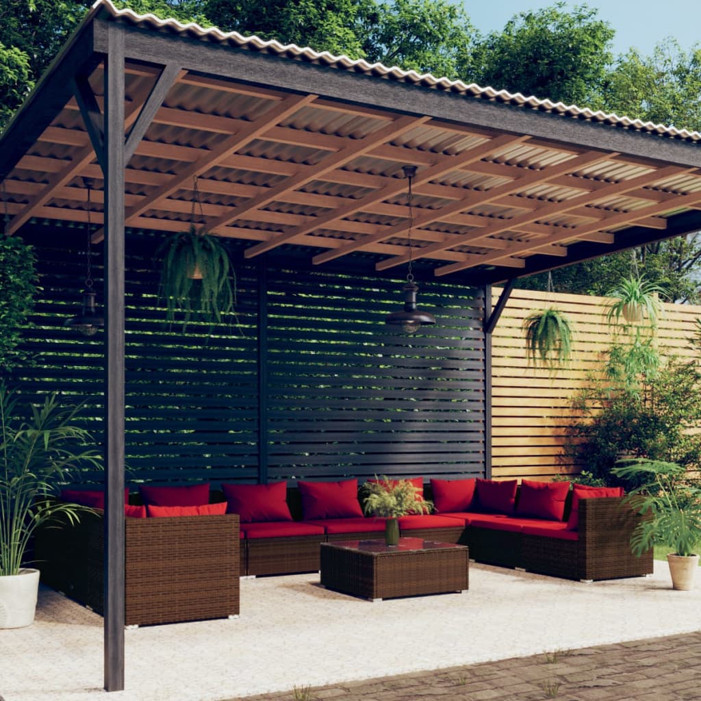 Garden Lounge Set Brown, Cinnamon Red