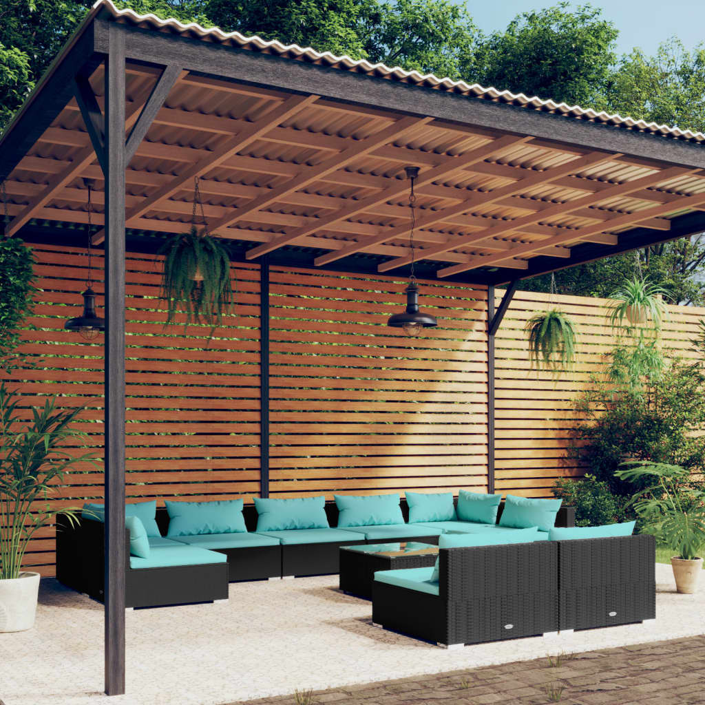 Garden Lounge Set Black