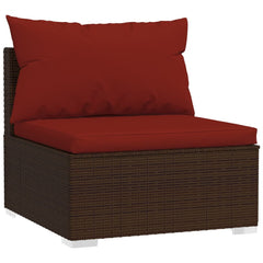 Garden Lounge Set Brown PE Rattan Large Modular