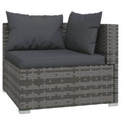 Garden Lounge Set Grey PE rattan 6-Piece Set Modular