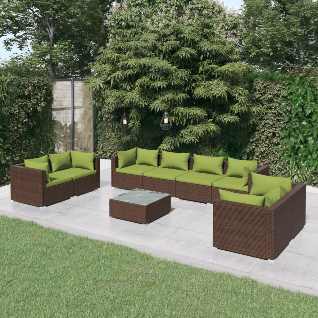 Garden Lounge Set Brown