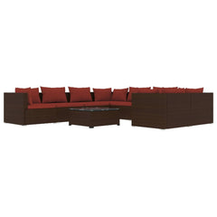Garden Lounge Set Brown/Cinnamon Red