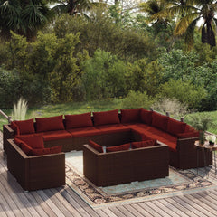 Garden Lounge Set Brown, Cinnamon Red