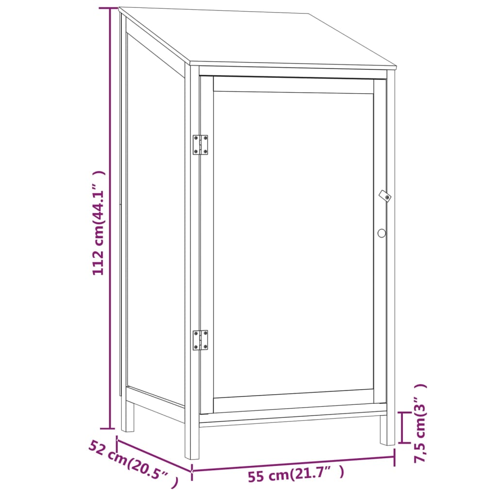 Garden Shed Brown 21.7x20.5x44.1 Solid Wood Fir