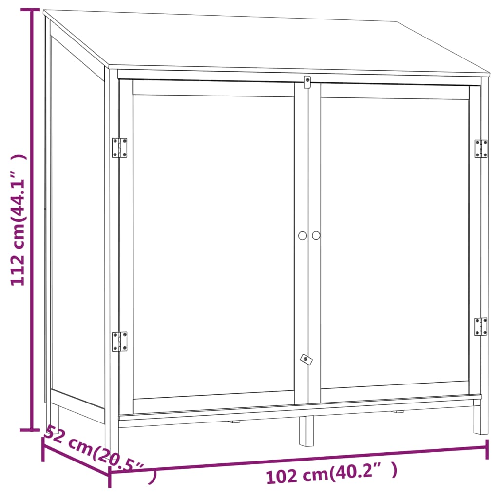 Garden Shed Brown 40.2x20.5x44.1 Solid Wood Fir