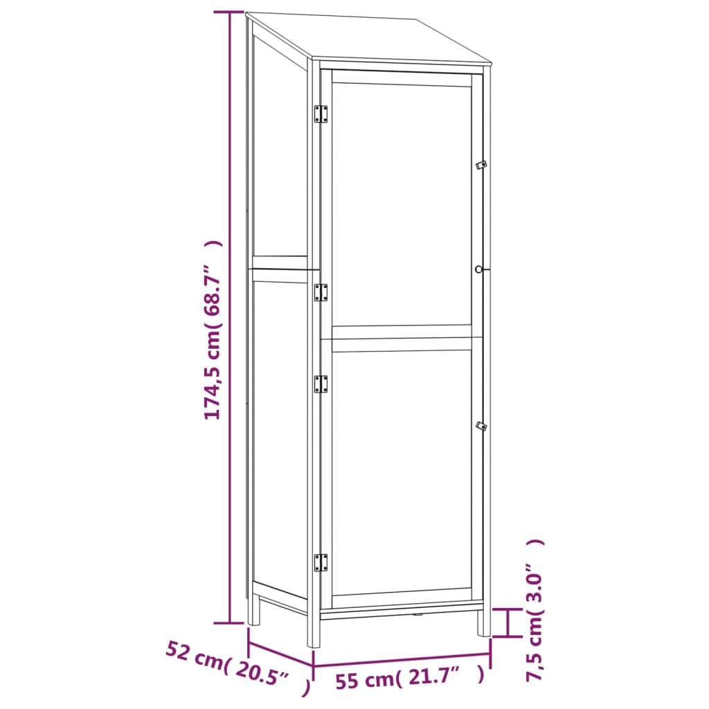 Garden Shed Brown 21.7x20.5x68.7 Solid Wood Fir