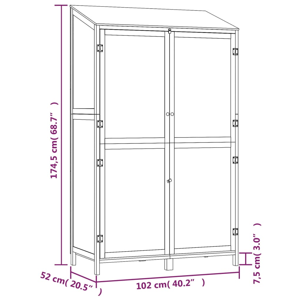 Garden Shed 40.2x20.5x68.7 Solid Wood Fir