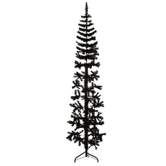 Artificial Half Christmas Tree Black PVC, Steel 82.7 in tall