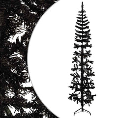 Artificial Half Christmas Tree Black PVC, Steel 82.7 in tall