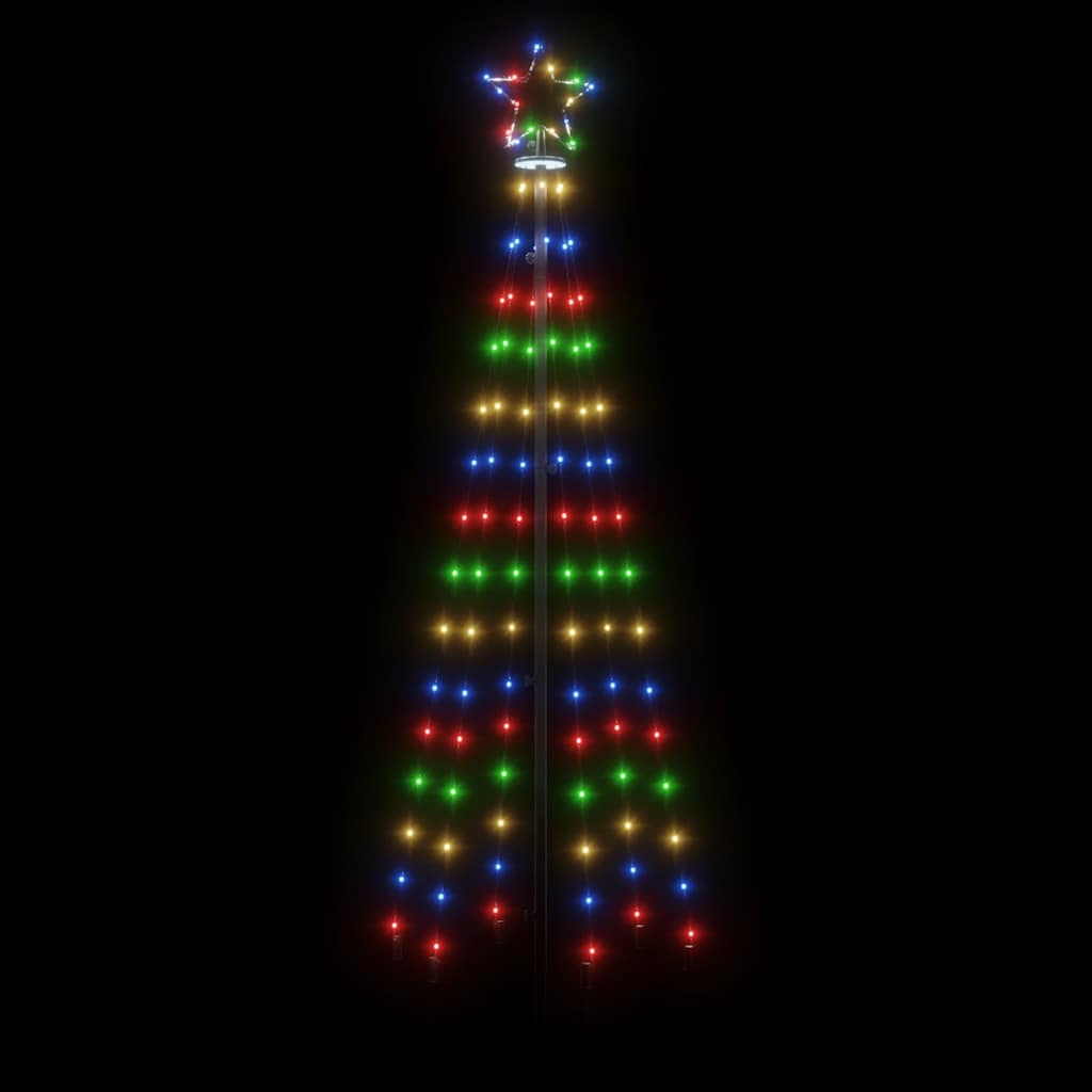 A 6-foot colorful LED Christmas cone tree with 108 lights and a star topper.