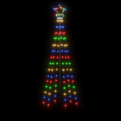 A 6-foot colorful LED Christmas cone tree with 108 lights and a star topper.