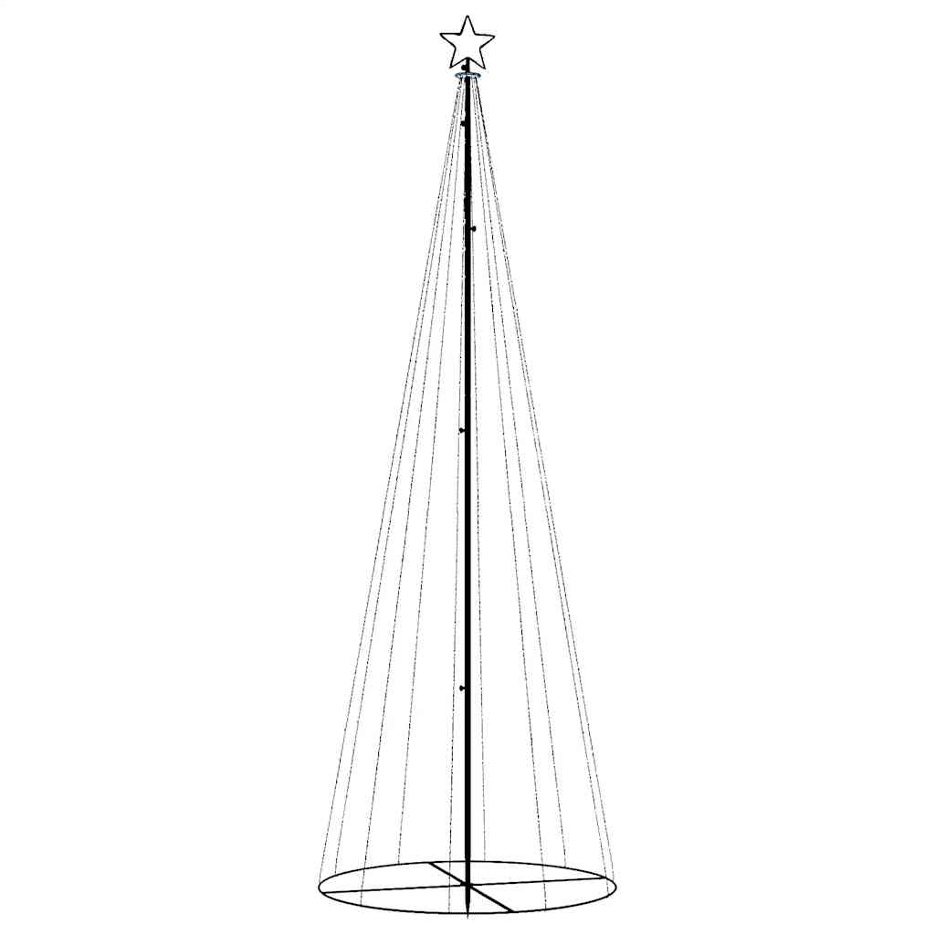 A 3x10 ft cone-shaped Christmas tree with 310 cold white LEDs and a star topper.