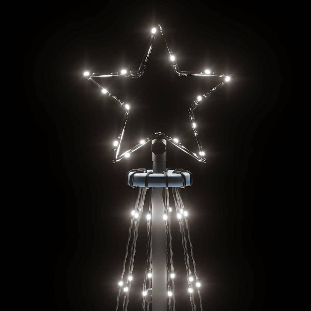 3x10 ft Christmas cone tree with 310 cold white LEDs and 8 lighting effects.