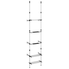Telescopic Garden Rack with 3 Shelves Silver Aluminum