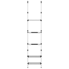 Telescopic Garden Rack with 3 Shelves Silver Aluminum