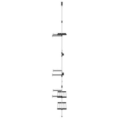 Telescopic Garden Rack with 3 Shelves Silver Aluminum