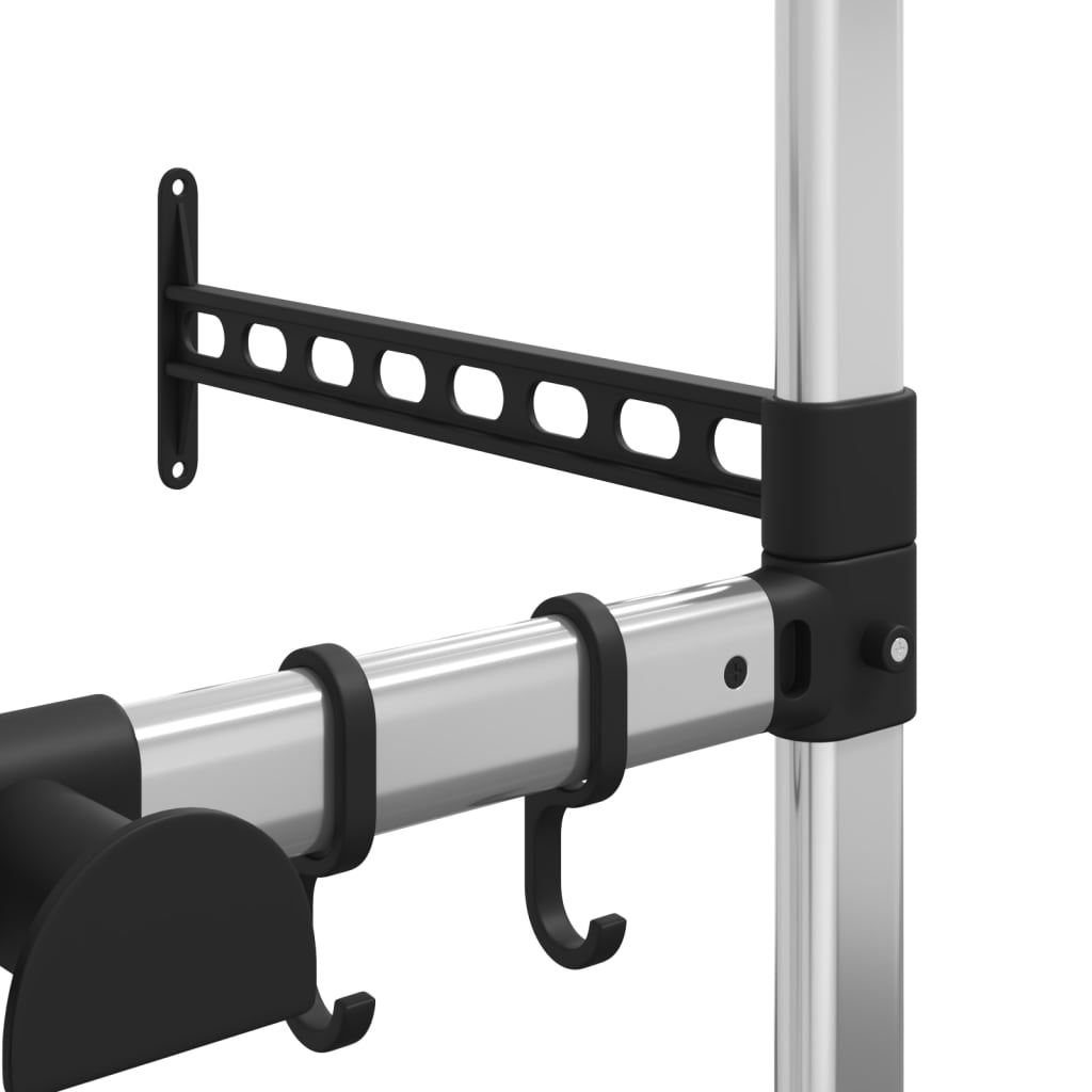 Telescopic Garden Rack with 3 Shelves Silver Aluminum