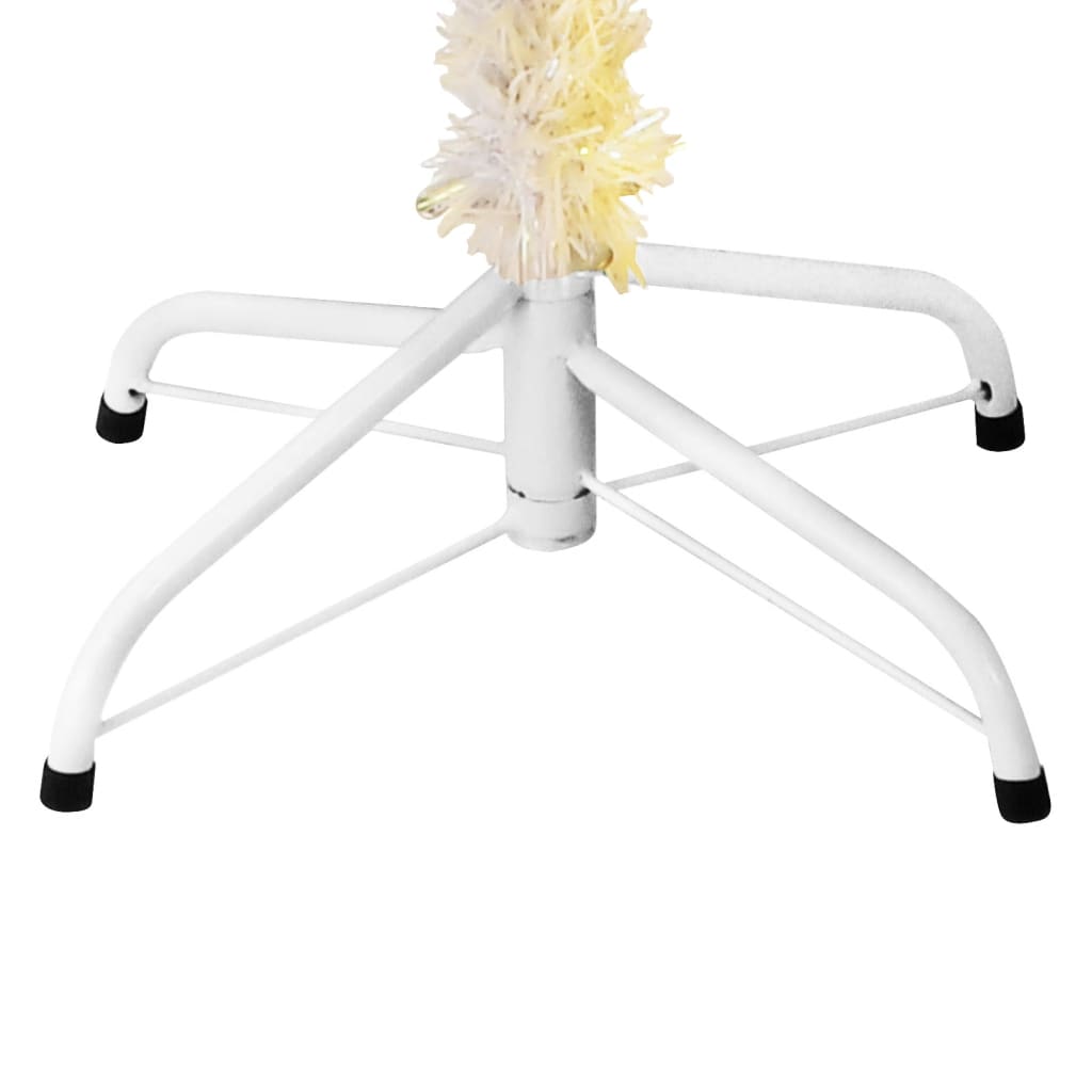 5ft white artificial Christmas tree with iridescent PVC tips and a sturdy steel stand.