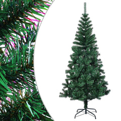 5ft green iridescent artificial Christmas tree with a sturdy steel stand and bushy design.