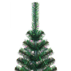 5ft green iridescent artificial Christmas tree with a sturdy steel stand and bushy tips.
