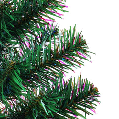 5ft green iridescent artificial Christmas tree with a steel stand and bushy design.