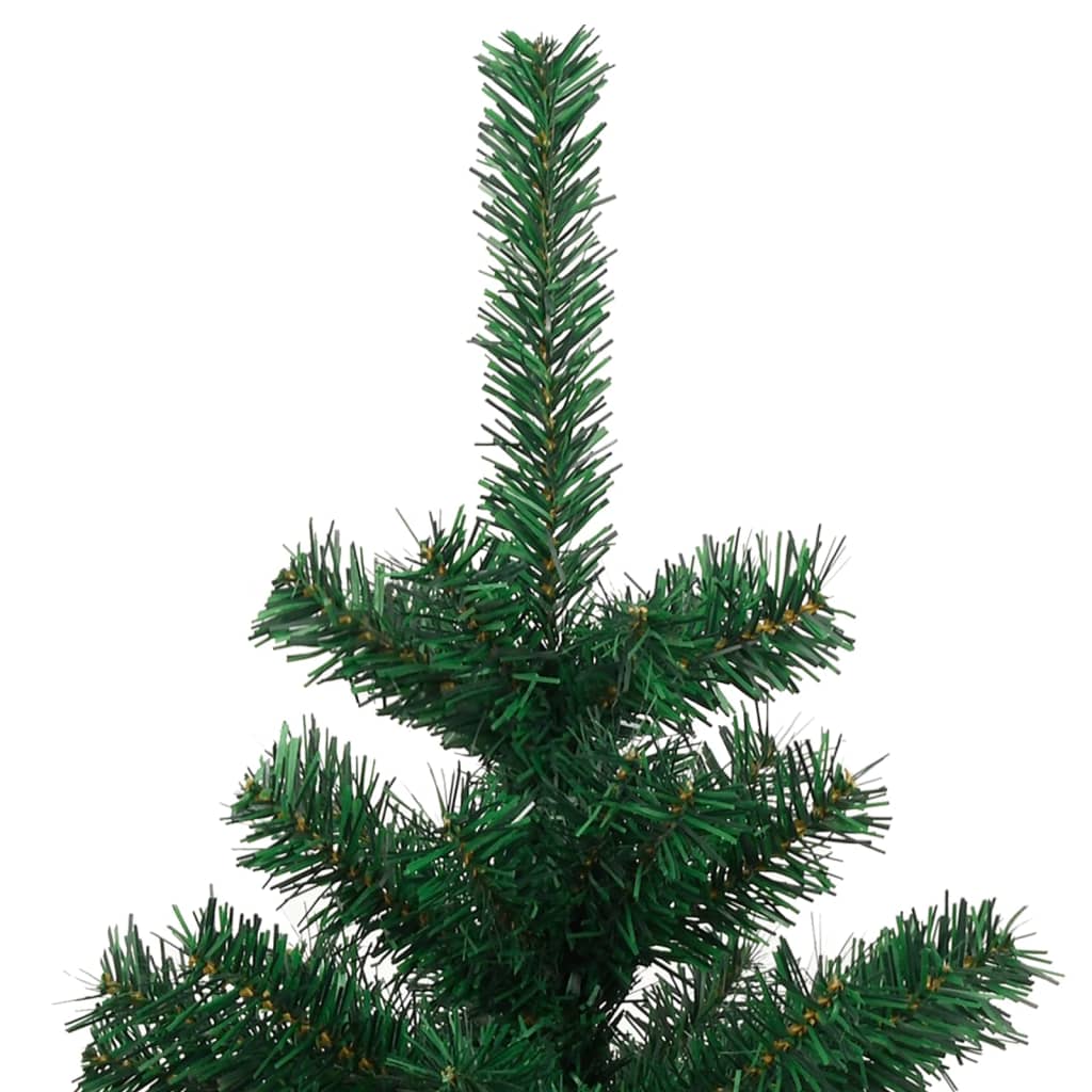 4ft green PVC Christmas tree with swirl branches and 80 warm white LED lights pre-installed