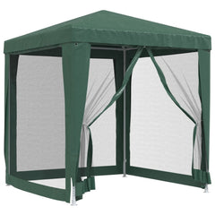 Party Tent with 4 Mesh Sidewalls Green 6.6'x6.6' HDPE