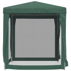 Party Tent with 4 Mesh Sidewalls Green 6.6'x6.6' HDPE