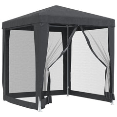 Party Tent with 4 Mesh Sidewalls Anthracite 6.6'x6.6' HDPE