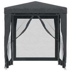 Party Tent with 4 Mesh Sidewalls Anthracite 6.6'x6.6' HDPE