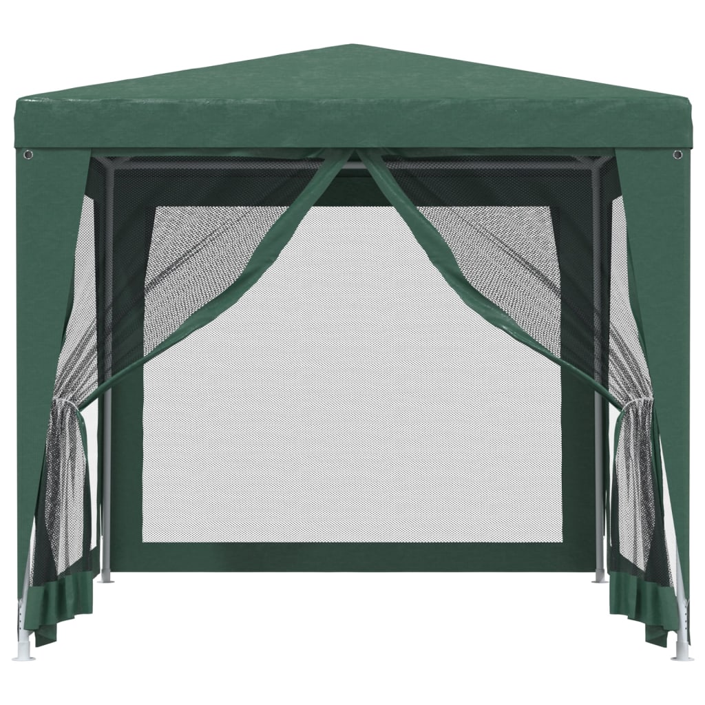 Party Tent with 4 Mesh Sidewalls Green 8.2'x8.2' HDPE