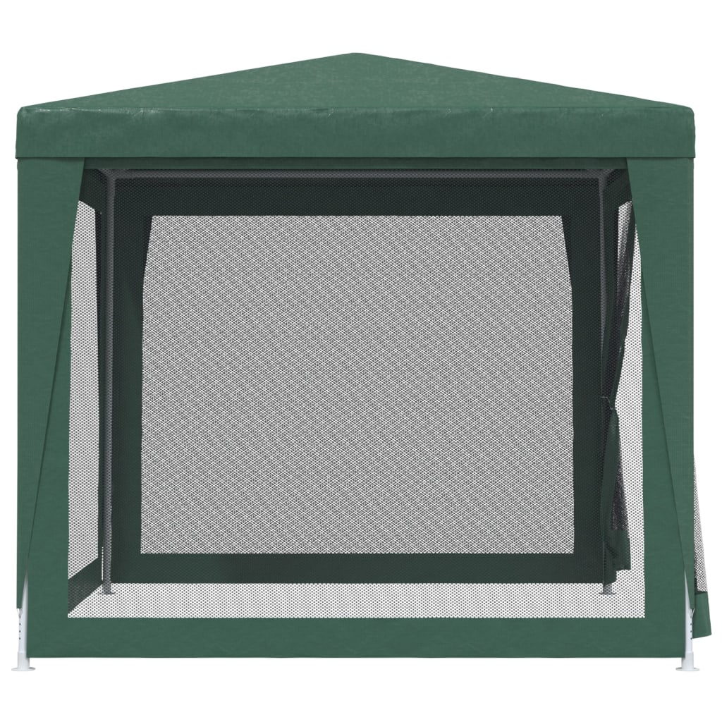 Party Tent with 4 Mesh Sidewalls Green 8.2'x8.2' HDPE
