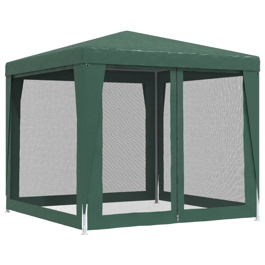 Party Tent with 4 Mesh Sidewalls Green 8.2'x8.2' HDPE