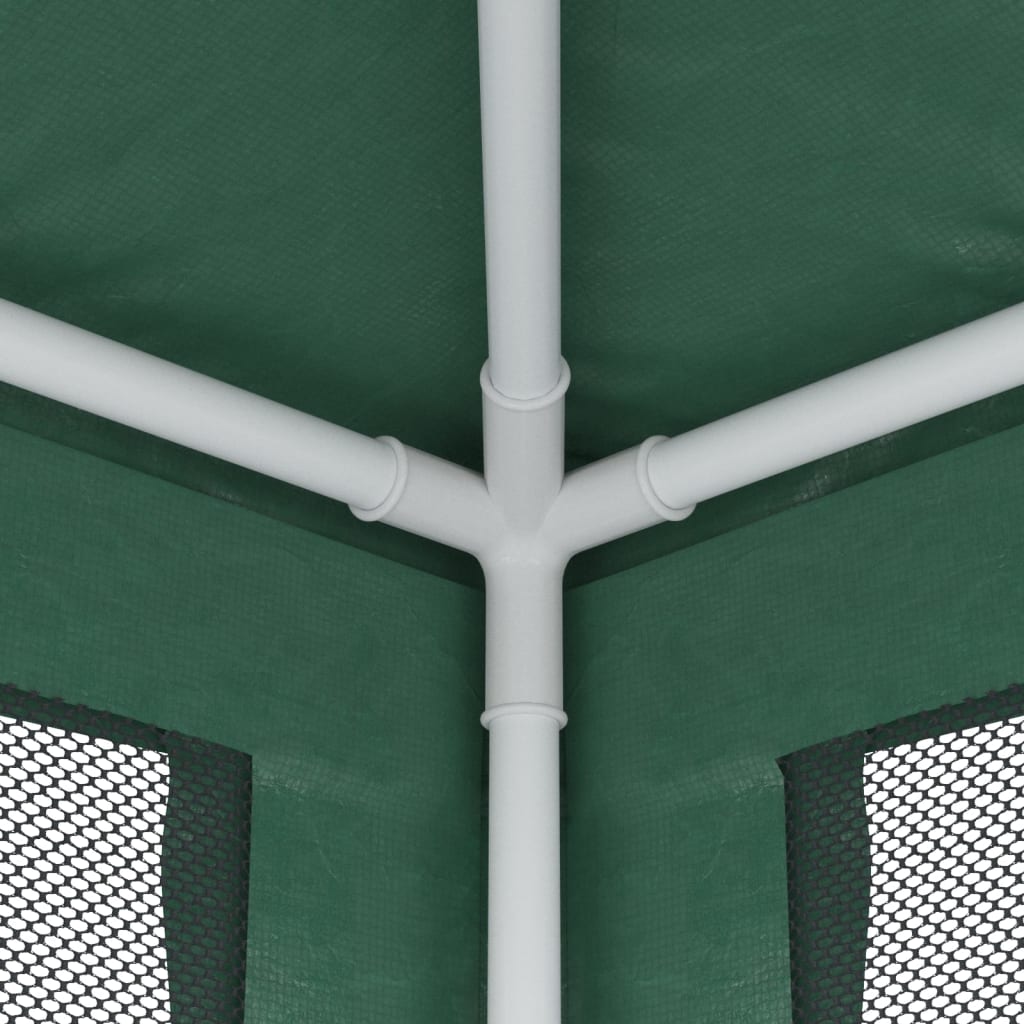 Party Tent with 4 Mesh Sidewalls Green 8.2'x8.2' HDPE
