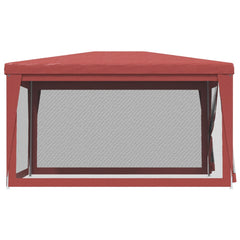 Party Tent with 4 Mesh Sidewalls Red 9.8'x13.1' HDPE
