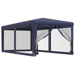 Party Tent with 6 Mesh Sidewalls Blue 9.8'x19.7' HDPE