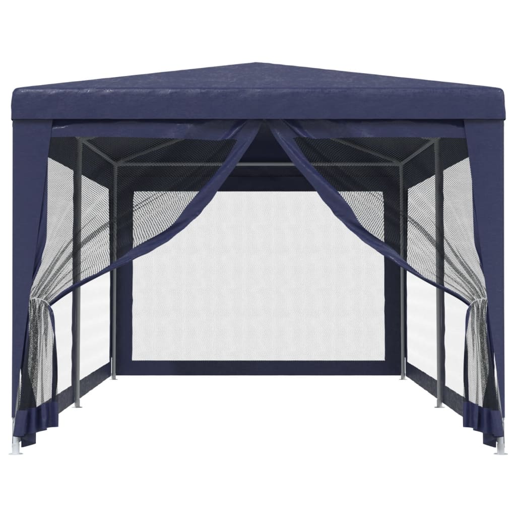 Party Tent with 6 Mesh Sidewalls Blue 9.8'x19.7' HDPE