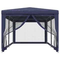 Party Tent with 6 Mesh Sidewalls Blue 9.8'x19.7' HDPE
