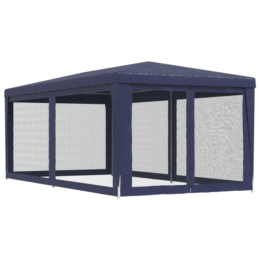 Party Tent with 6 Mesh Sidewalls Blue 9.8'x19.7' HDPE