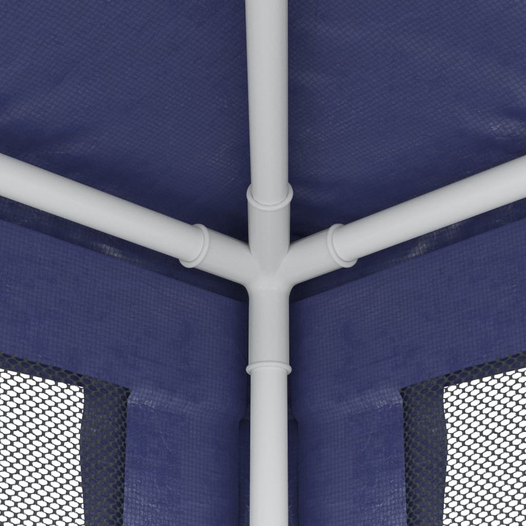 Party Tent with 6 Mesh Sidewalls Blue 9.8'x19.7' HDPE